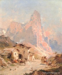 Figuras en un pueblo de los Dolomitas.