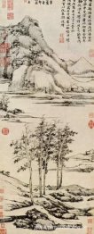 Árboles en el valle de un río en Yü shan