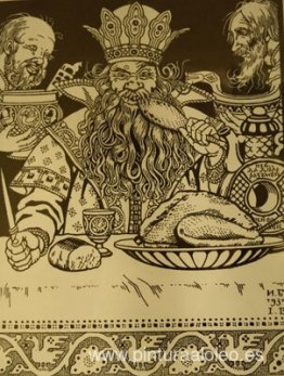 Ilustración para el cuento de hadas ruso "Salt"