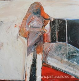 Adolescente junto a la cama