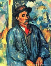 Campesino con bata azul