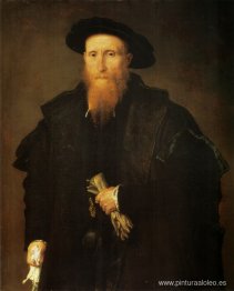 Retrato de un caballero con guantes.