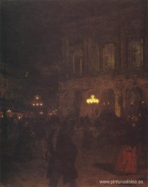 Ópera de París de noche