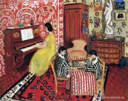 Pianista y jugadores de damas