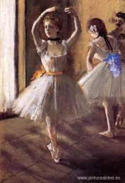 Dos bailarines en el estudio (escuela de danza)