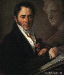 Retrato del artista N.I. Utkin con un lápiz