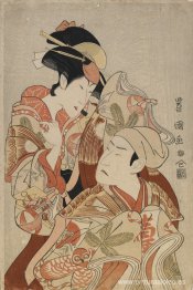 Los actores Matsumoto Yonesaburô I y Nakamura Denkurô IV