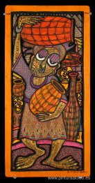 La mujer cargando agua