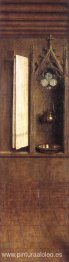El Retablo de Gante, detalle del exterior de la contraventana de