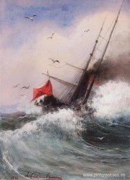 La muerte del barco en el mar.