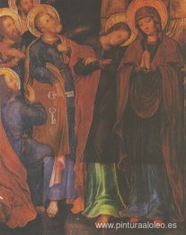 Fragmento del icono La Elevación de Cristo al Cielo del iconosta