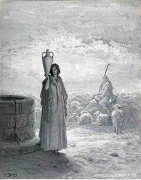 Jacob guardando el rebaño de Labán