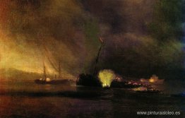 Explosión del barco de vapor de tres mástiles en Sulin el 27 de