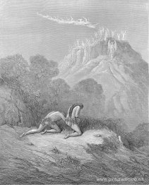 Las bandas celestiales bajan de un cielo de jaspe iluminado ahor