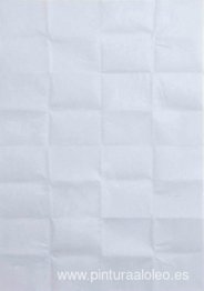 Obra No. 384 (Una hoja de papel doblada y desplegada)