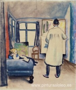 Franz Marc y Maria en el estudio