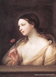 chica con una rosa