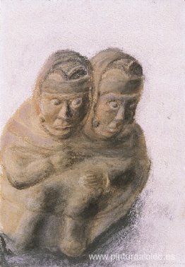 Escultura Inca de Hermanos Siameses Escultura Inca de Hermanos Siameses