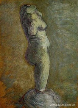 Estatuilla de yeso de un torso femenino Estatuilla de yeso de un torso femenino