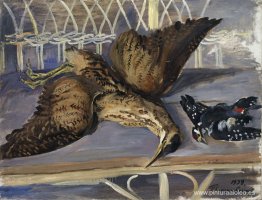 Naturaleza muerta con avetoro y pájaro carpintero Naturaleza muerta con avetoro y pájaro carpintero