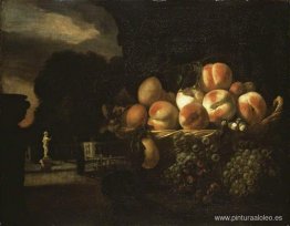 Naturaleza muerta de frutas en un jardín formal Naturaleza muerta de frutas en un jardín formal