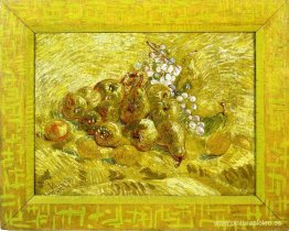 Bodegón con uvas, peras y limones. Bodegón con uvas, peras y limones.