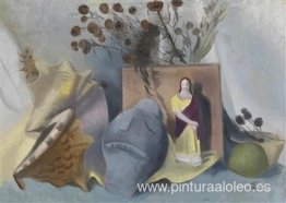 Naturaleza muerta con concha e imagen de un santo. Naturaleza muerta con concha e imagen de un santo.