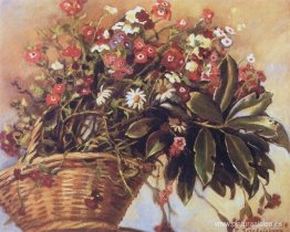 Una canasta con flores Una canasta con flores