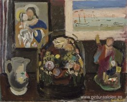 Flores bajo campana de vidrio Flores bajo campana de vidrio