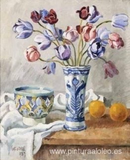 Naturaleza muerta con tulipanes Naturaleza muerta con tulipanes