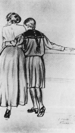 En el puente (la esposa y la hija del artista) En el puente (la esposa y la hija del artista)