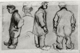 Estudios de tres campesinos y una cabeza Estudios de tres campesinos y una cabeza