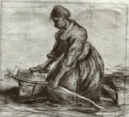 Mujer campesina arrodillada con Chopper Mujer campesina arrodillada con Chopper