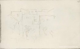 Casas italianas con árboles. Casas italianas con árboles.