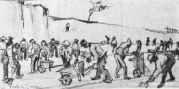 Excavadores de arena en Dekkersduin cerca de La Haya Excavadores de arena en Dekkersduin cerca de La Haya