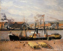 Puerto de Rouen, descarga de madera Puerto de Rouen, descarga de madera
