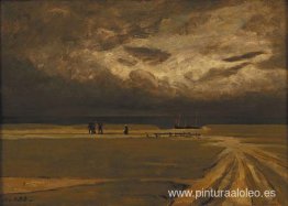 Pescadores huyendo de la tormenta Pescadores huyendo de la tormenta