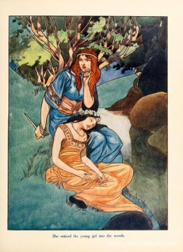 Ella atrajo a la joven al bosque. Ella atrajo a la joven al bosque.