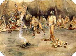 Sioux torturando a un valiente pies negros Sioux torturando a un valiente pies negros