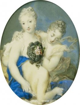 Retrato de Françoise Marie de Bourbon, duquesa de Orleans y espo Retrato de Françoise Marie de Bourbon, duquesa de Orleans y espo