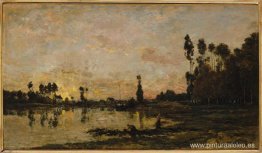 Puesta de sol en el Oise Puesta de sol en el Oise