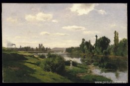 El río Sena en Mantes El río Sena en Mantes