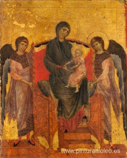 La Virgen y el Niño entronizados con dos ángeles La Virgen y el Niño entronizados con dos ángeles