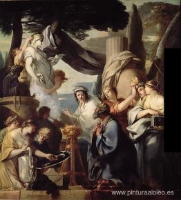 Salomón haciendo un sacrificio a los ídolos. Salomón haciendo un sacrificio a los ídolos.