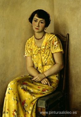 Mujer joven en amarillo Mujer joven en amarillo