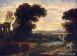 Paisaje con descanso en huida a Egipto Paisaje con descanso en huida a Egipto