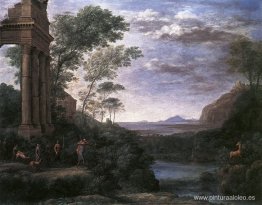 Paisaje con Ascanio disparando al ciervo de Silvia Paisaje con Ascanio disparando al ciervo de Silvia