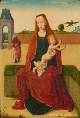 La Virgen y el Niño en un banco de hierba La Virgen y el Niño en un banco de hierba