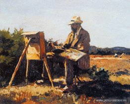 Pintor Jan Bakker en el trabajo Pintor Jan Bakker en el trabajo