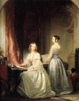 Retrato de las grandes duquesas Olga Nikolaevna y Alexandra Niko Retrato de las grandes duquesas Olga Nikolaevna y Alexandra Niko